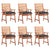 Outdoor Dining Chairs 6 pcs with Cushions Solid Acacia Wood