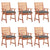 Outdoor Dining Chairs 6 pcs with Cushions Solid Acacia Wood