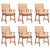 Outdoor Dining Chairs 6 pcs with Cushions Solid Acacia Wood