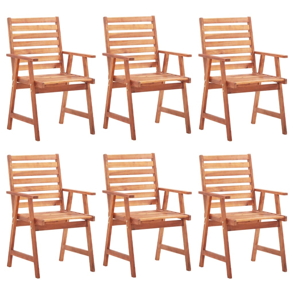 Outdoor Dining Chairs 6 pcs with Cushions Solid Acacia Wood