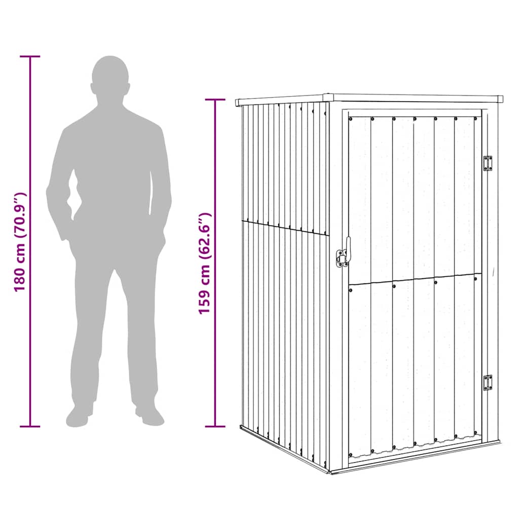 Garden Tool Shed Green 88x89x161 cm Galvanised Steel