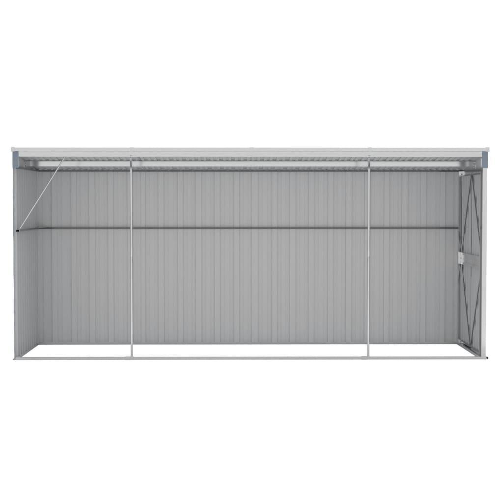 Wall-mounted Garden Shed Grey 118x382x178 cm Galvanised Steel