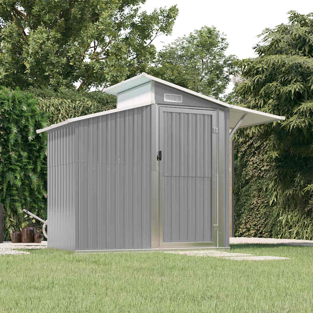 Garden Shed Grey 270x130x208.5 cm Galvanised Steel