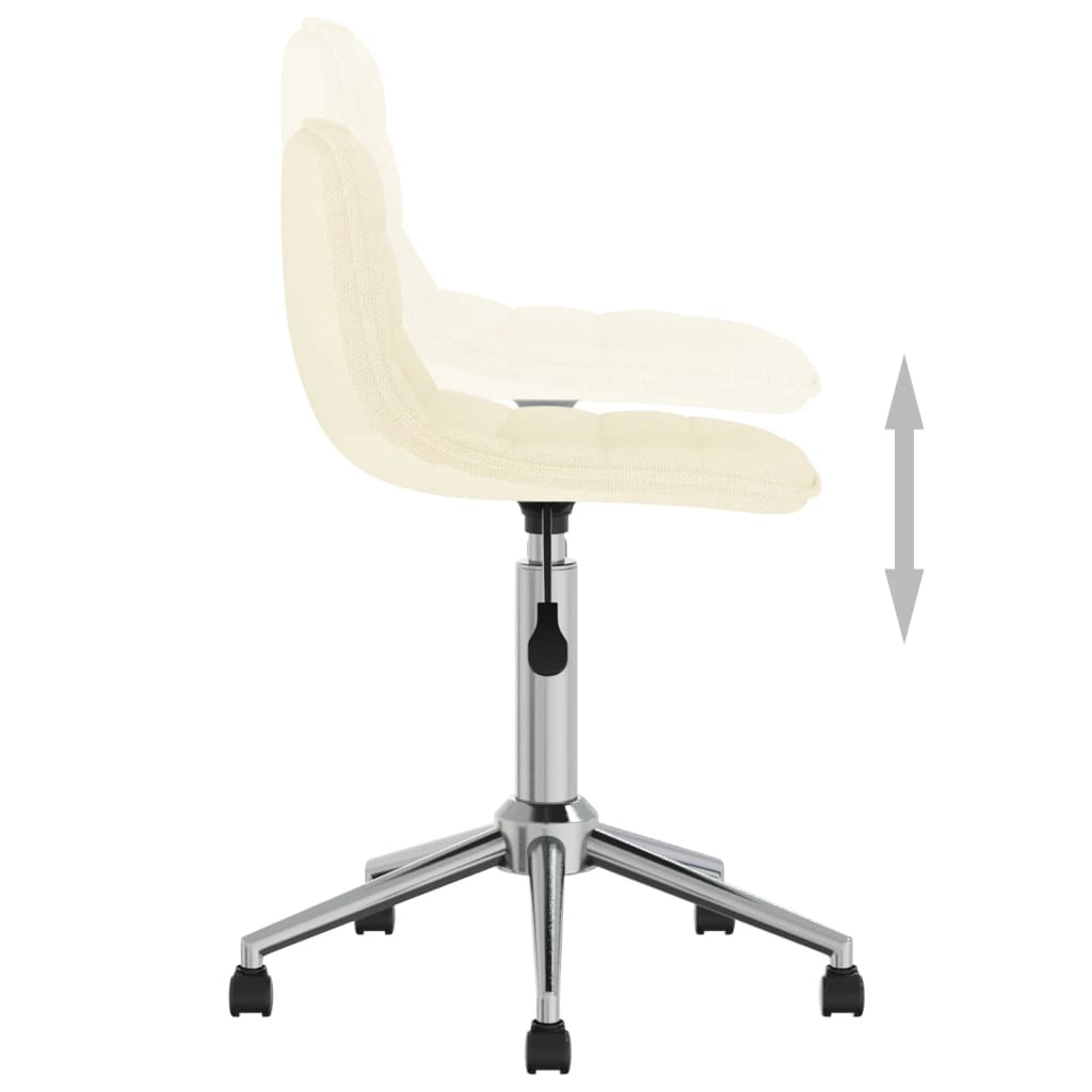 Swivel Dining Chair Cream Fabric