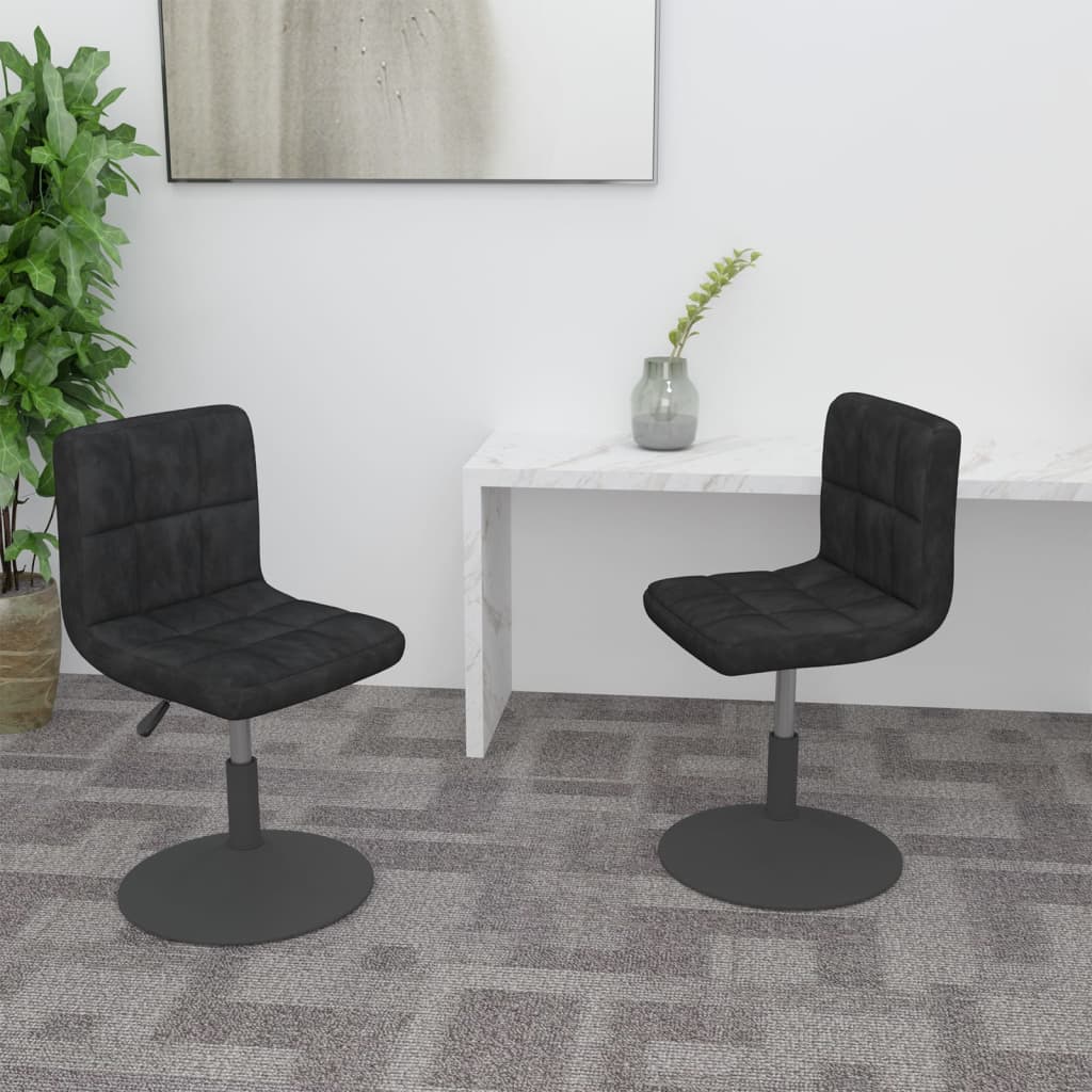 Swivel Dining Chairs 2 pcs Black Velvet