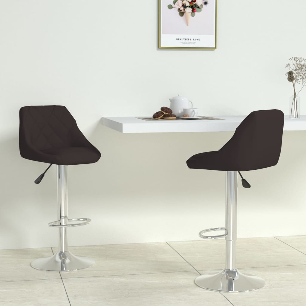 Bar Stools 2 pcs Black Faux Leather