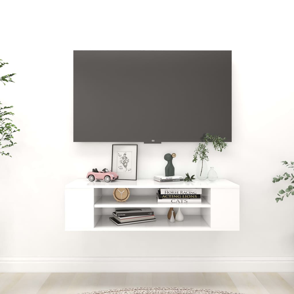 Hanging TV Cabinet White 100x30x26.5 cm Engineered Wood