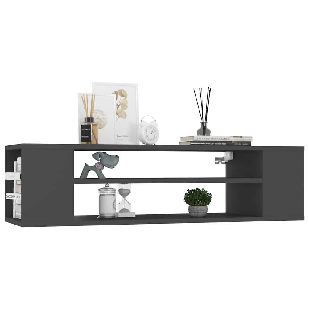 Hanging TV Cabinet Grey 100x30x26.5 cm Engineered Wood