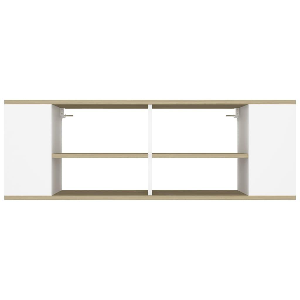 Wall-Mounted TV Cabinet White&Sonoma Oak 102x35x35cm Engineered Wood