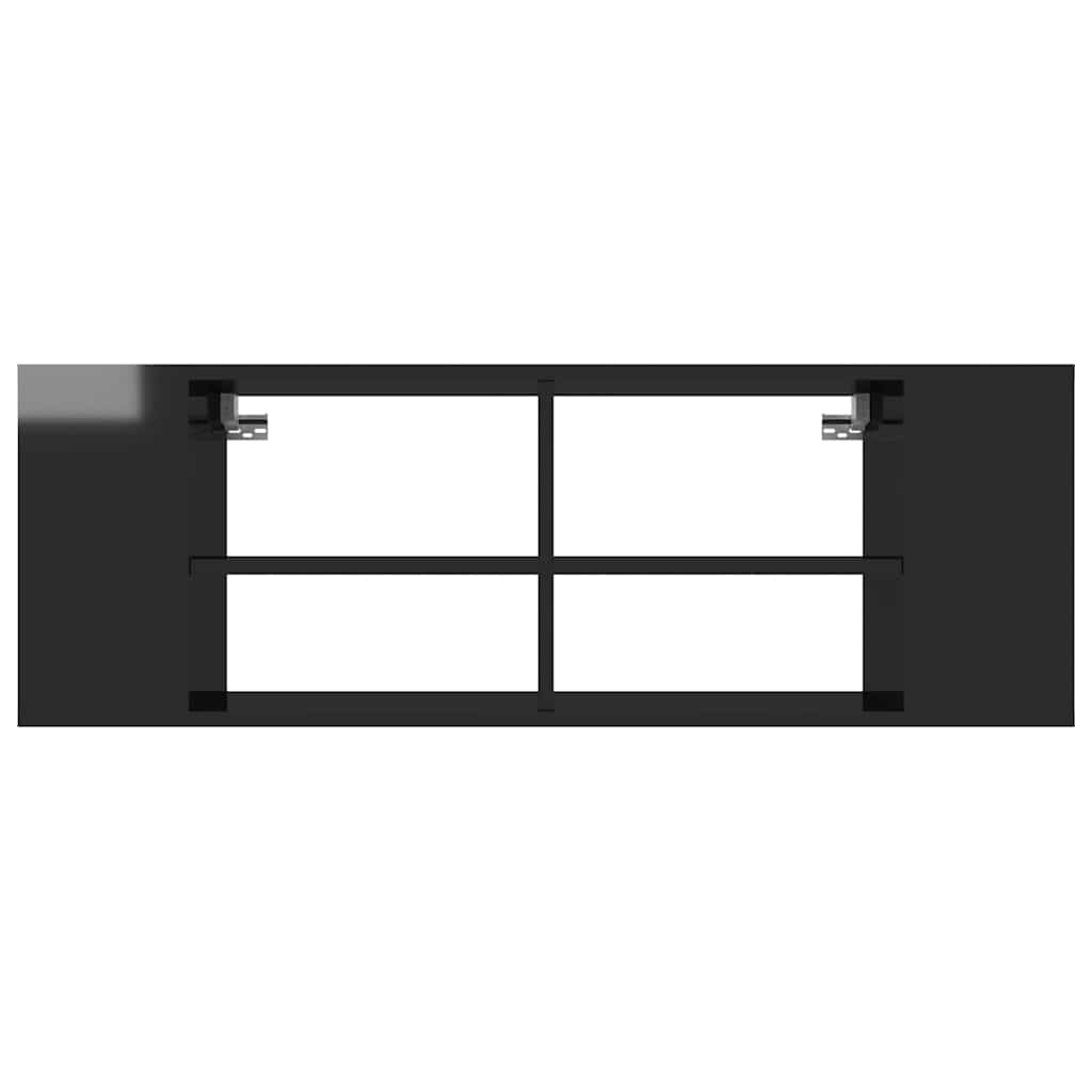 Wall-Mounted TV Cabinet High Gloss Black 102x35x35 cm Engineered Wood