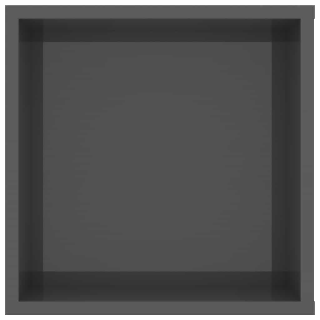Wall-Mounted TV Cabinet High Gloss Grey 102x35x35 cm Engineered Wood