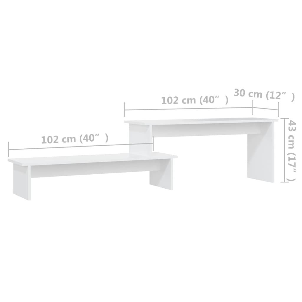 TV Cabinet White 180x30x43 cm Engineered Wood