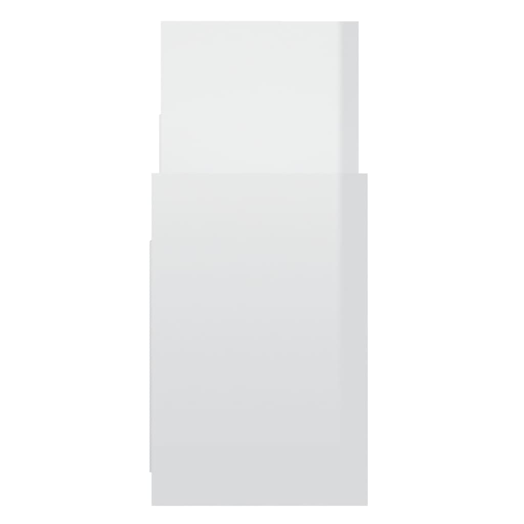 Side Cabinet High Gloss White 60x26x60 cm Engineered Wood