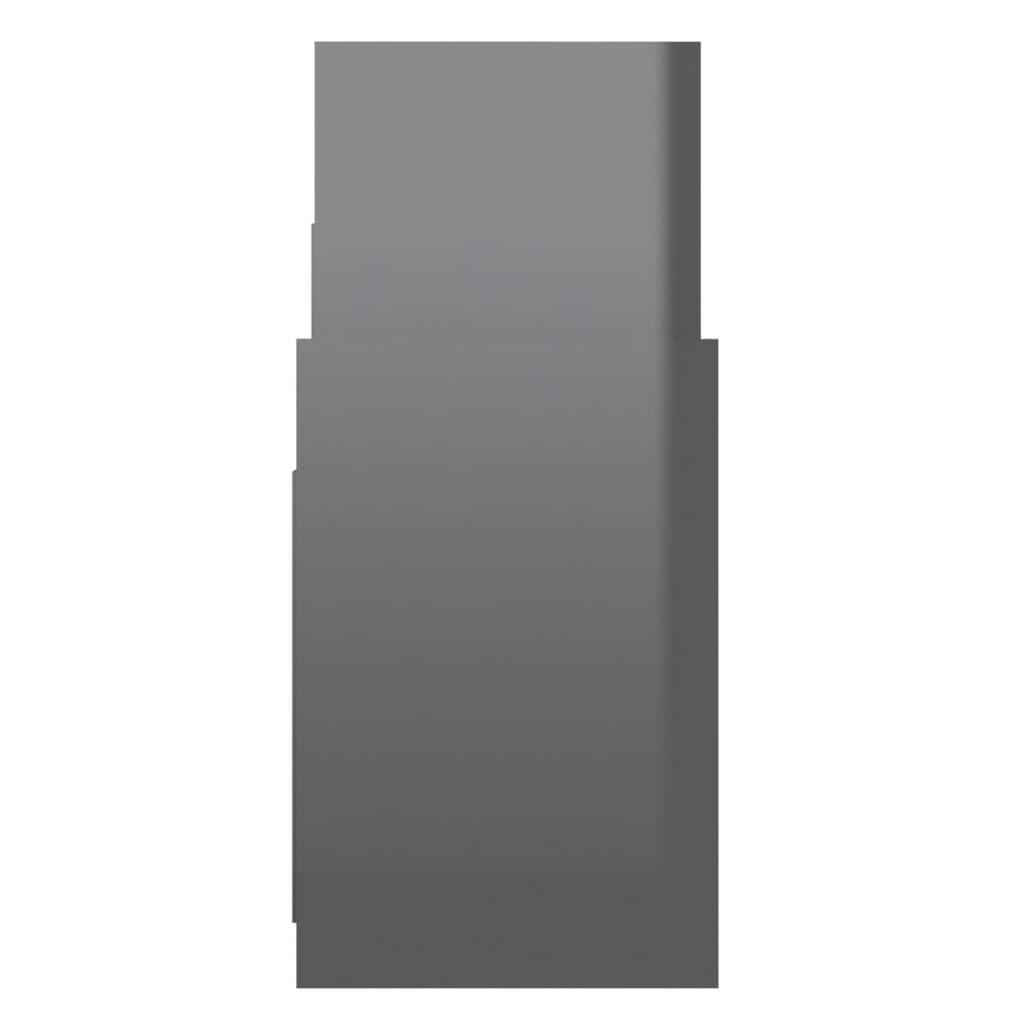 Side Cabinet High Gloss Grey 60x26x60 cm Engineered Wood