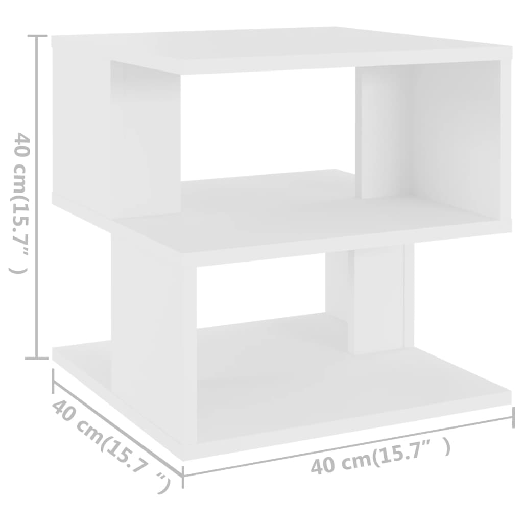 Side Table White 40x40x40 cm Engineered Wood