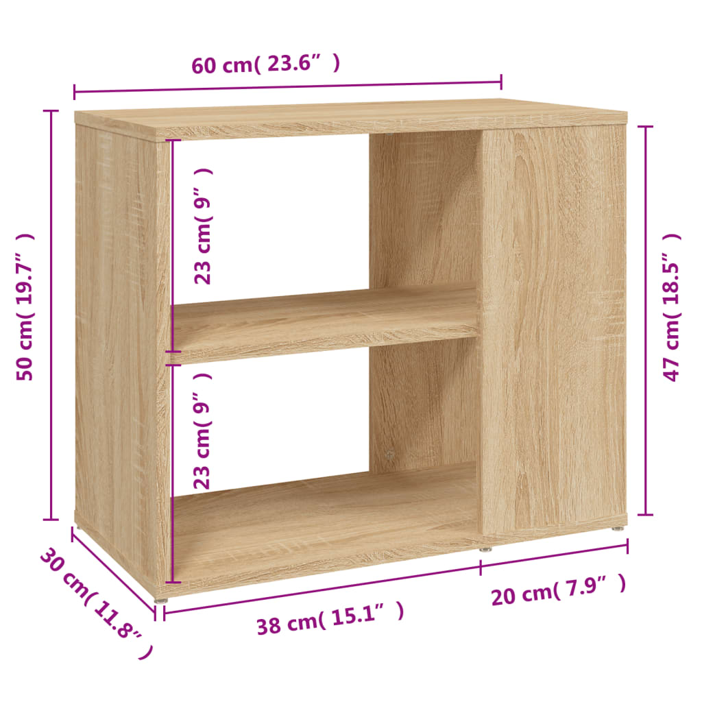 Side Cabinet Sonoma Oak 60x30x50 cm Engineered Wood