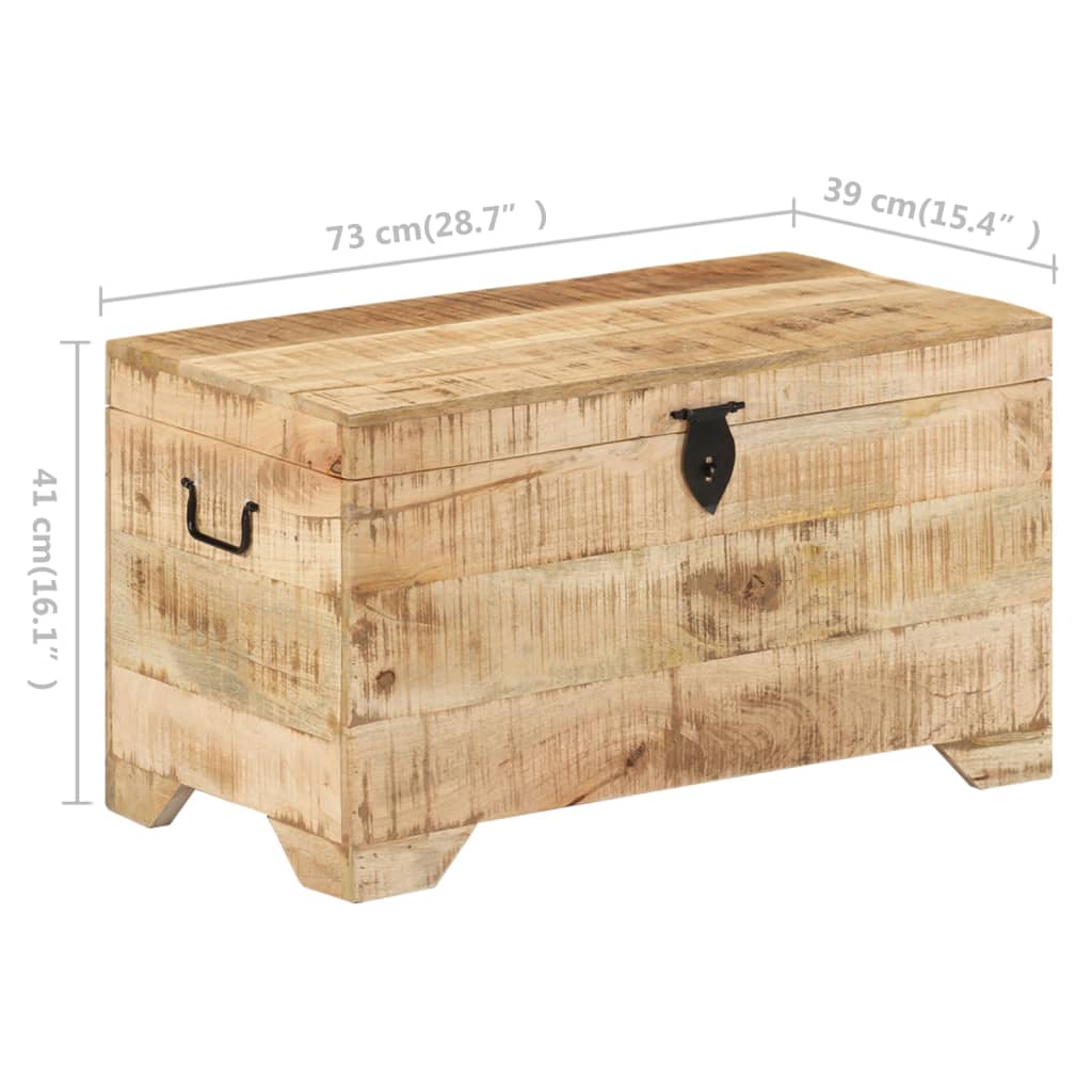 Storage Chest Solid Rough Mango Wood