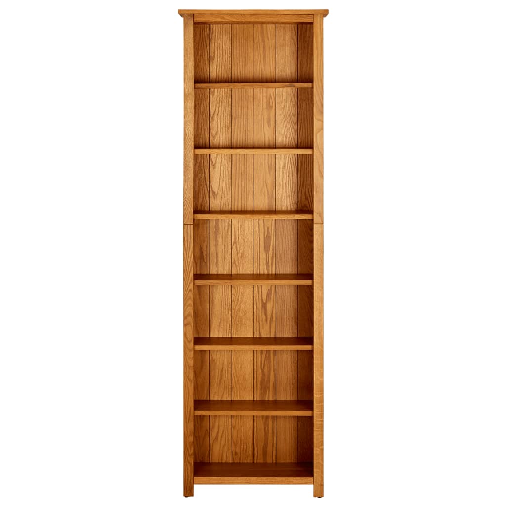 7-Tier Bookcase 60x22x200 cm Solid Oak Wood