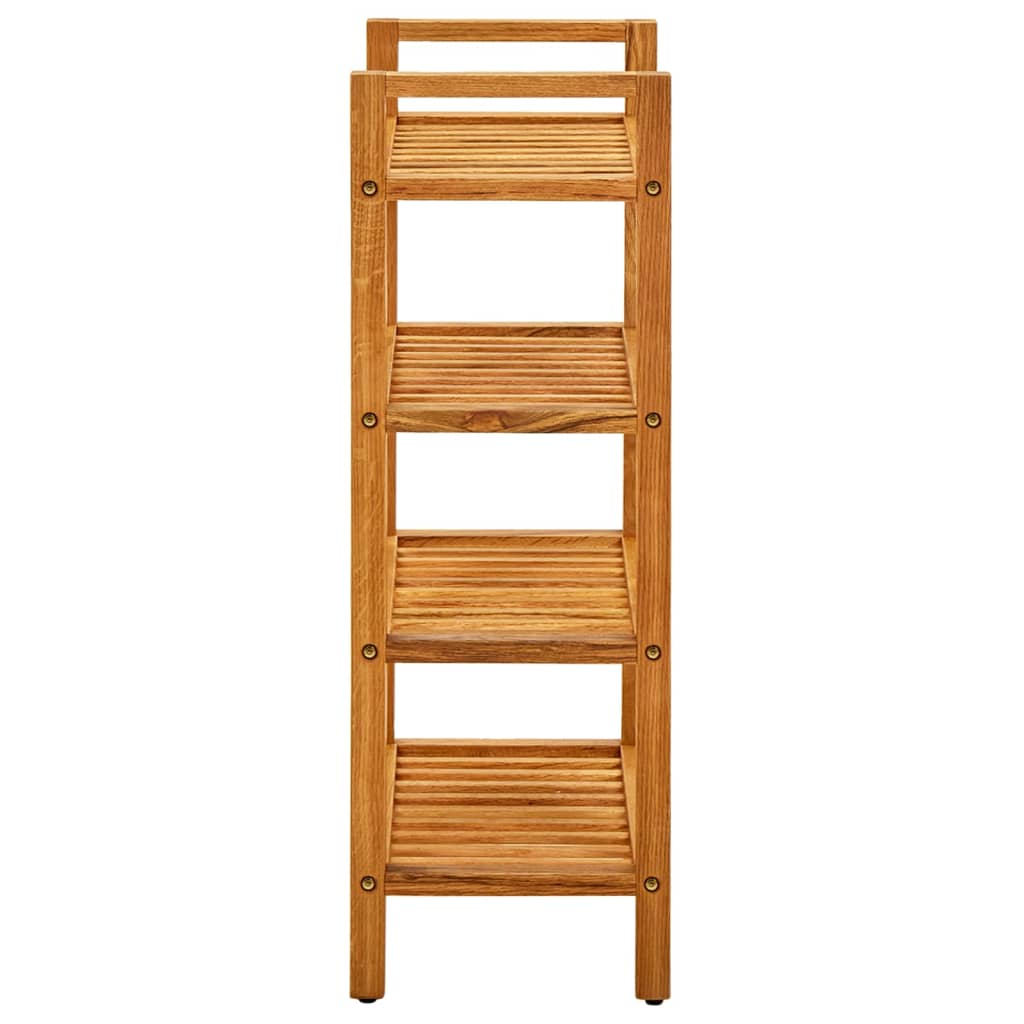 Shoe Rack with 4 Shelves 50x27x80 cm Solid Oak Wood