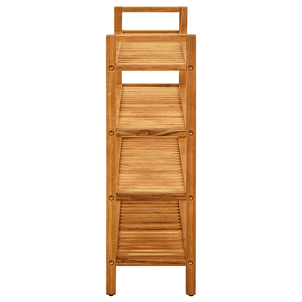 Shoe Rack with 4 Shelves 100x27x80 cm Solid Oak Wood