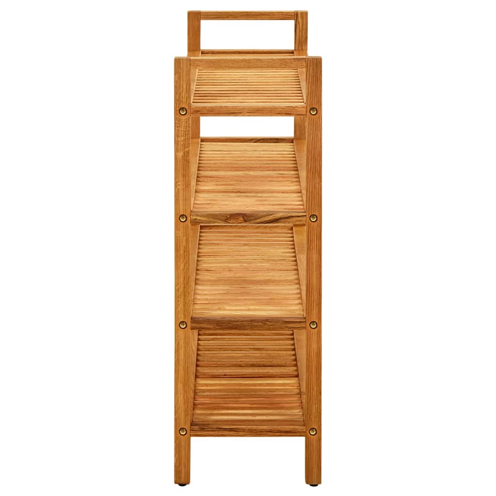 Shoe Rack with 4 Shelves 100x27x80 cm Solid Oak Wood