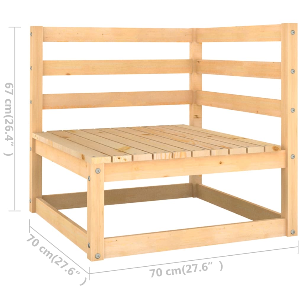 Garden Corner Sofas 2 pcs with Cushions Solid Pinewood