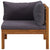 Corner Sofas 2 pcs with Dark Grey Cushions Solid Acacia Wood