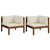 Corner Sofas 2 pcs with Cream White Cushions Solid Acacia Wood