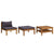 3 Piece Garden Lounge Set with Dark Grey Cushions Acacia Wood