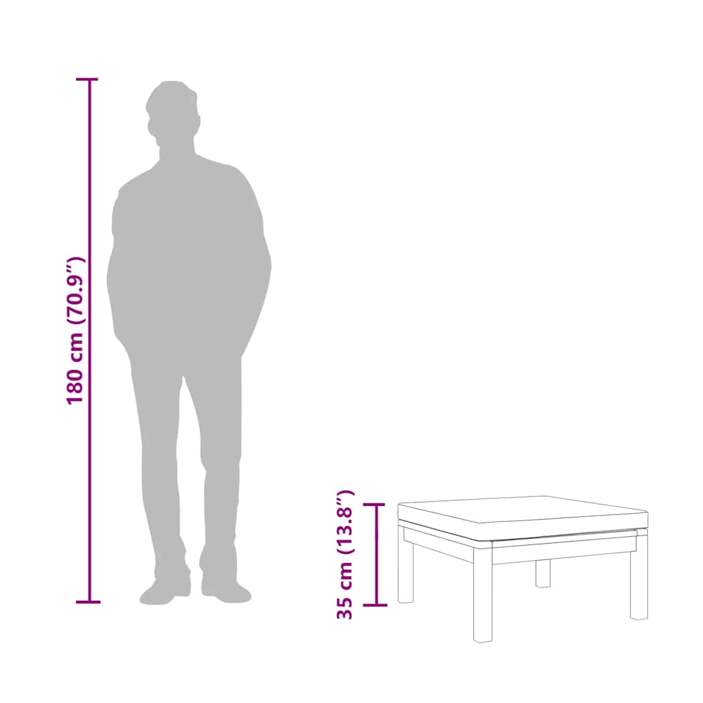 Footrest with Dark Grey Cushion Solid Acacia Wood