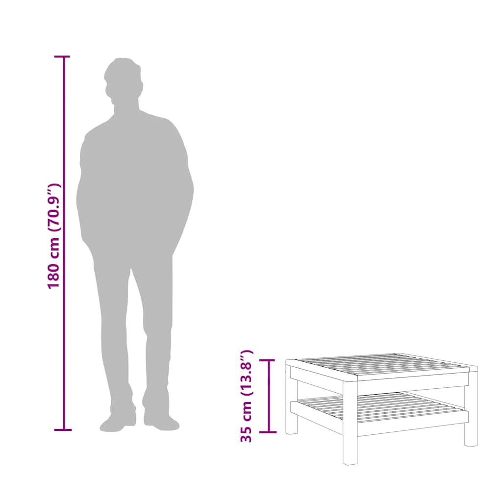 Coffee Table 65x65x35 cm Solid Acacia Wood