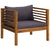 Garden Chair with Dark Grey Cushions Solid Acacia Wood