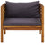Garden Chair with Dark Grey Cushions Solid Acacia Wood