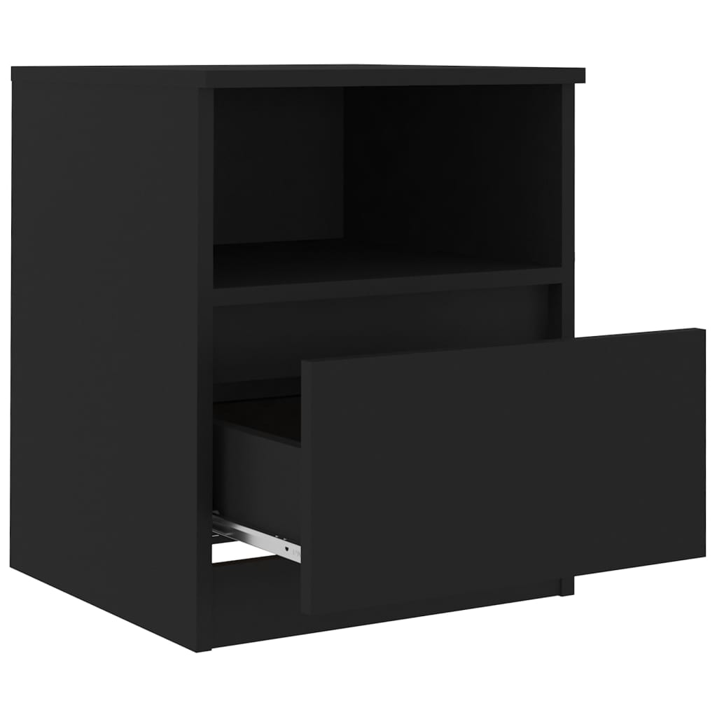 Bed Cabinets 2 pcs Black 40x40x50 cm Engineered Wood