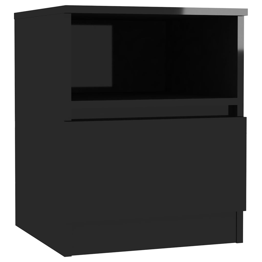 Bed Cabinets 2 pcs High Gloss Black 40x40x50 cm Engineered Wood