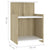 Bed Cabinet White and Sonoma Oak 40x35x60 cm Engineered Wood