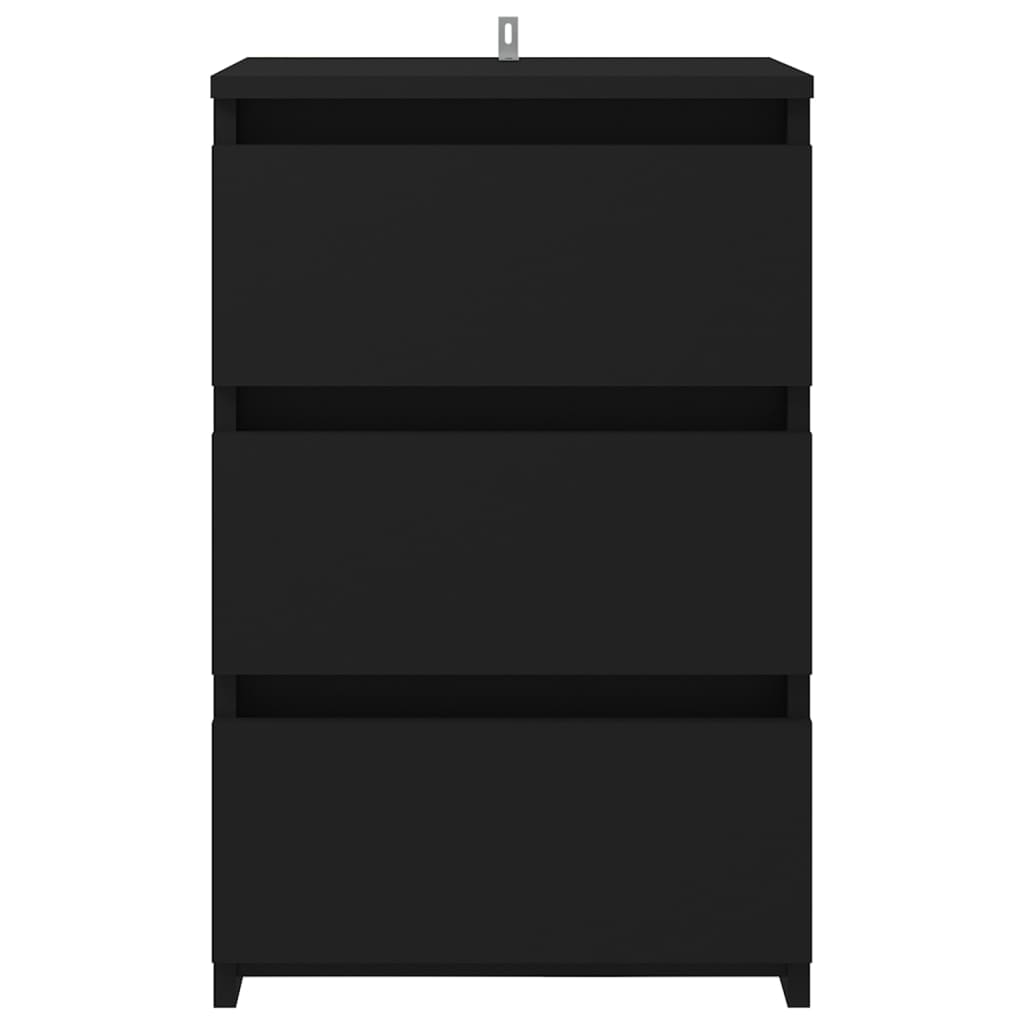 Bed Cabinet Black 40x35x62.5 cm Engineered Wood