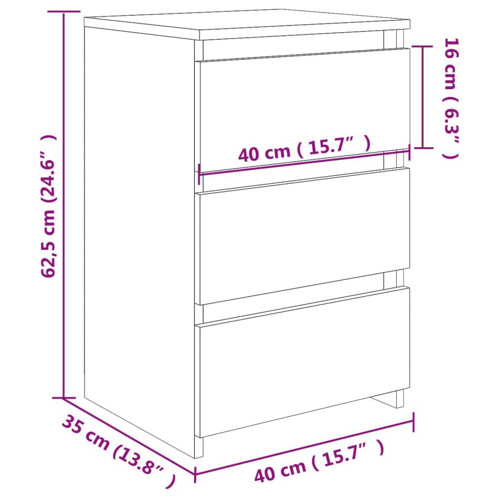 Bed Cabinets 2 pcs Concrete Grey 40x35x62.5 cm Engineered Wood