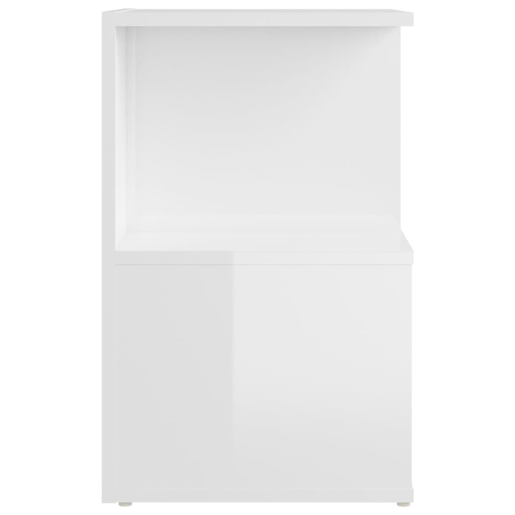 Bedside Cabinets 2 pcs High Gloss White 35x35x55 cm Engineered Wood