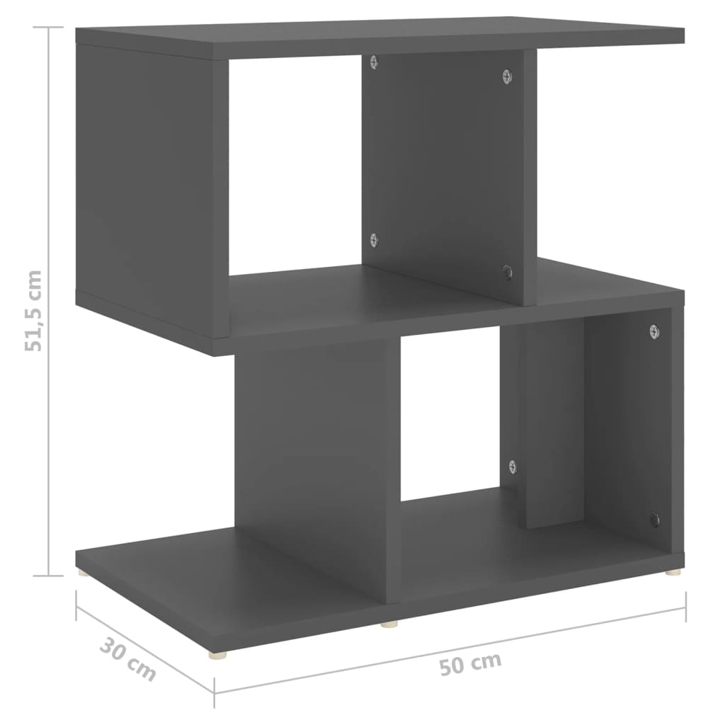 Bedside Cabinets 2 pcs Grey 50x30x51.5 cm Engineered Wood