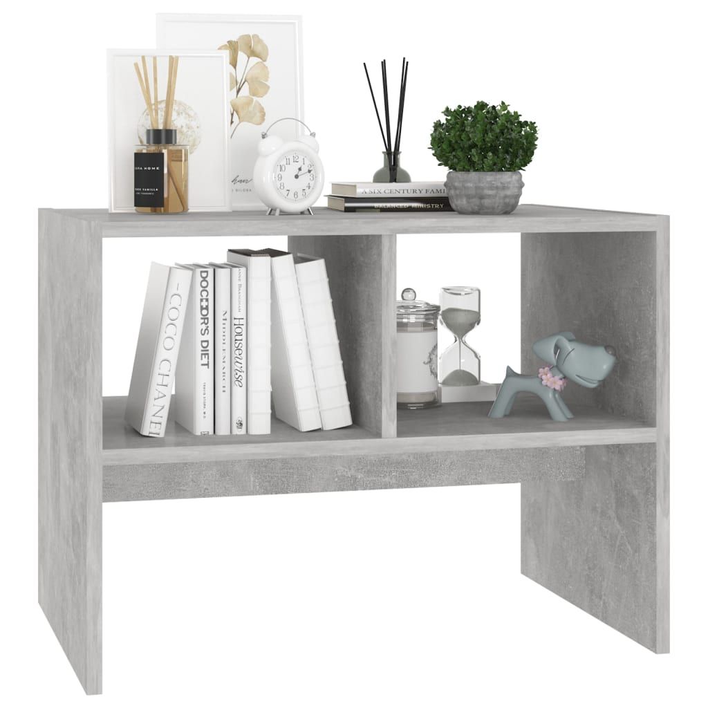 Side Table Concrete Grey 60x40x45 cm Engineered Wood