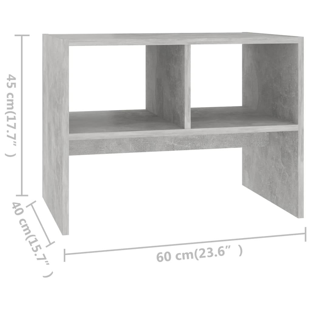 Side Table Concrete Grey 60x40x45 cm Engineered Wood