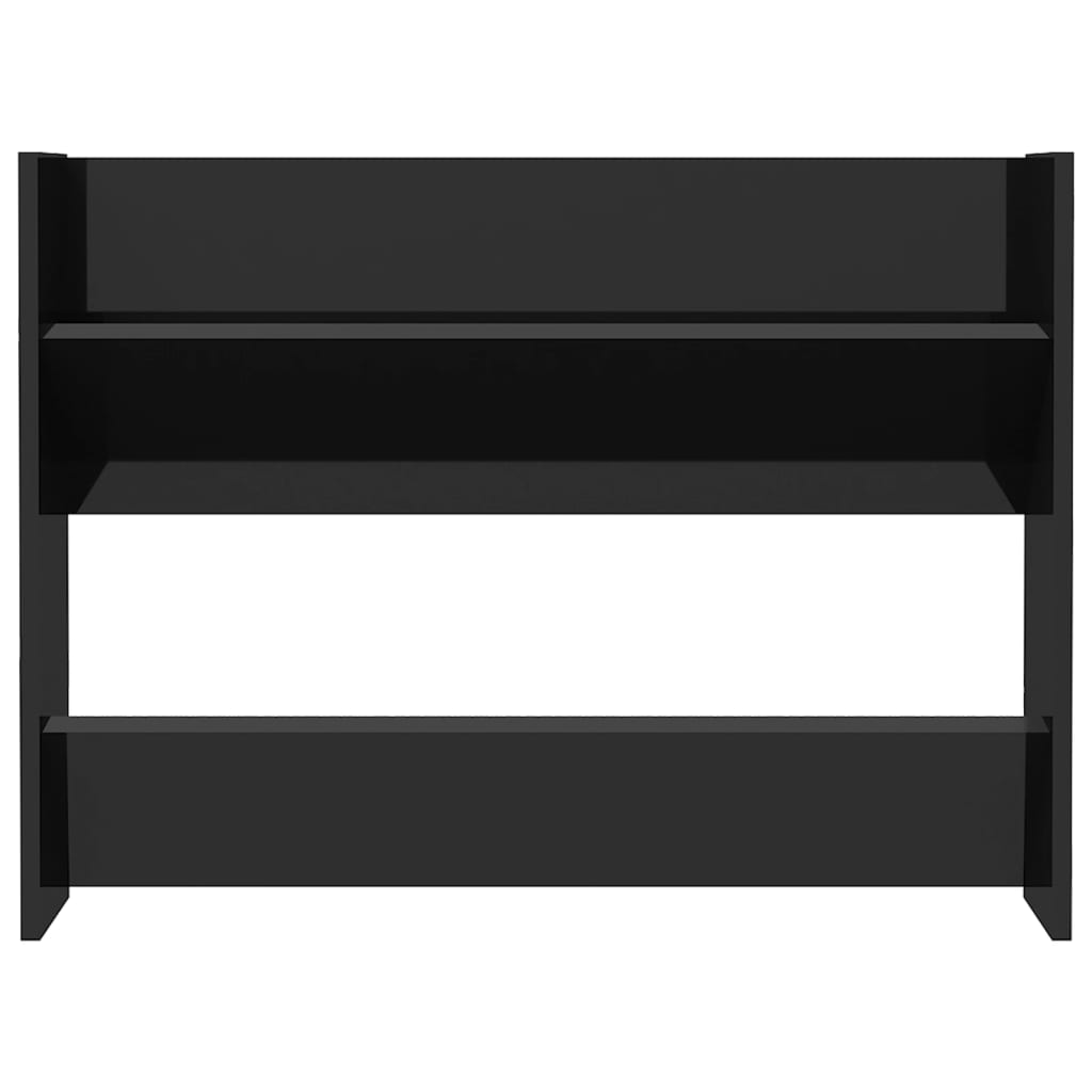 Wall Shoe Cabinets 2 pcs High Gloss Black 80x18x60 cm Engineered Wood