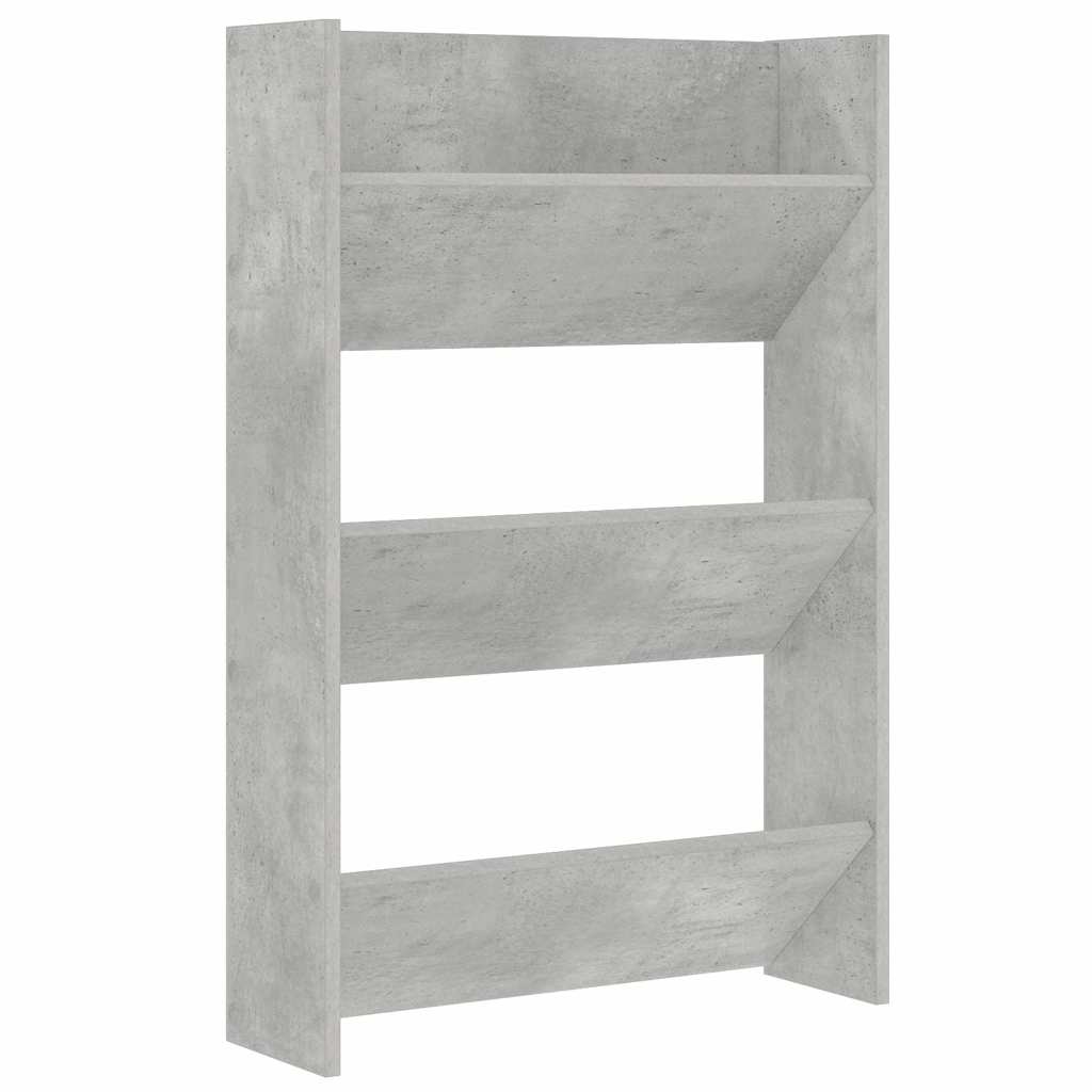 Wall Shoe Cabinet Concrete Grey 60x18x90 cm Engineered Wood