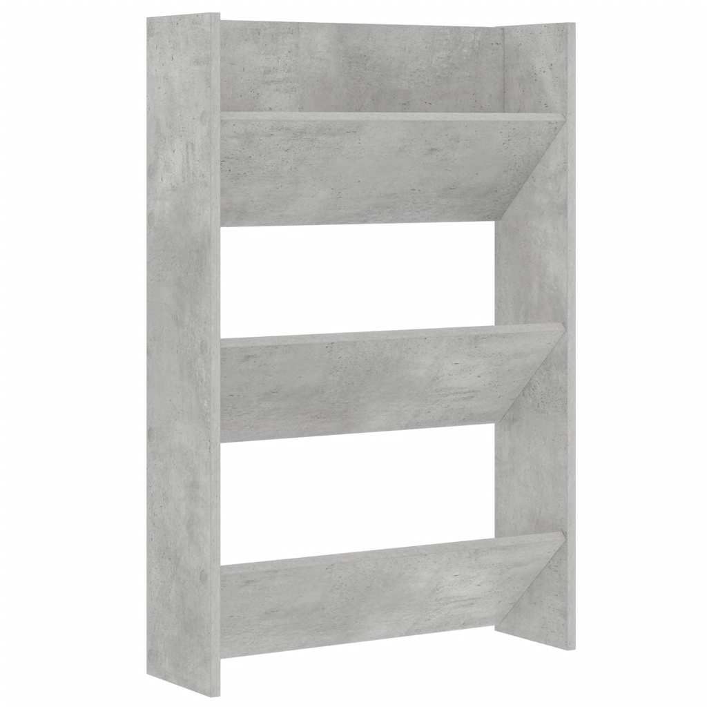 Wall Shoe Cabinets 2 pcs Concrete Grey 60x18x90 cm Engineered Wood