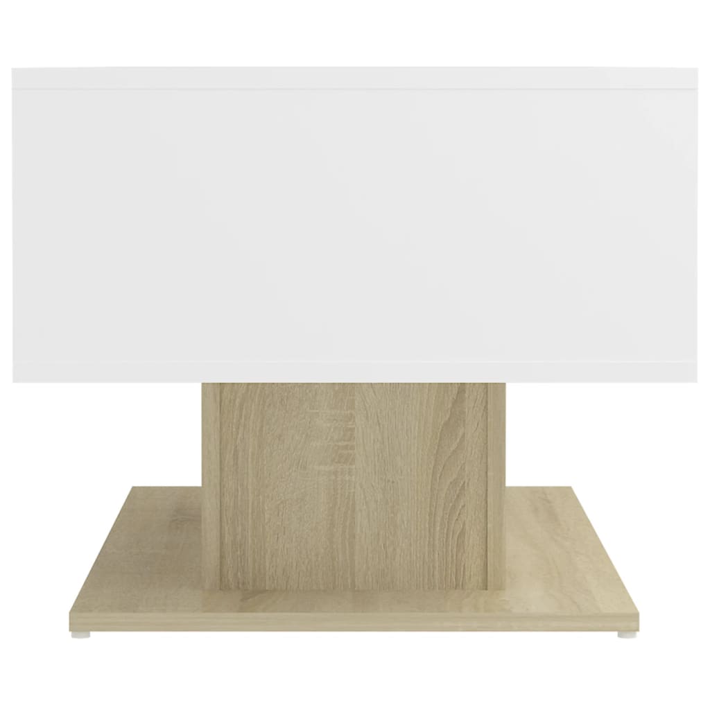 Coffee Table White and Sonoma Oak 103.5x50x44.5 cm Engineered Wood