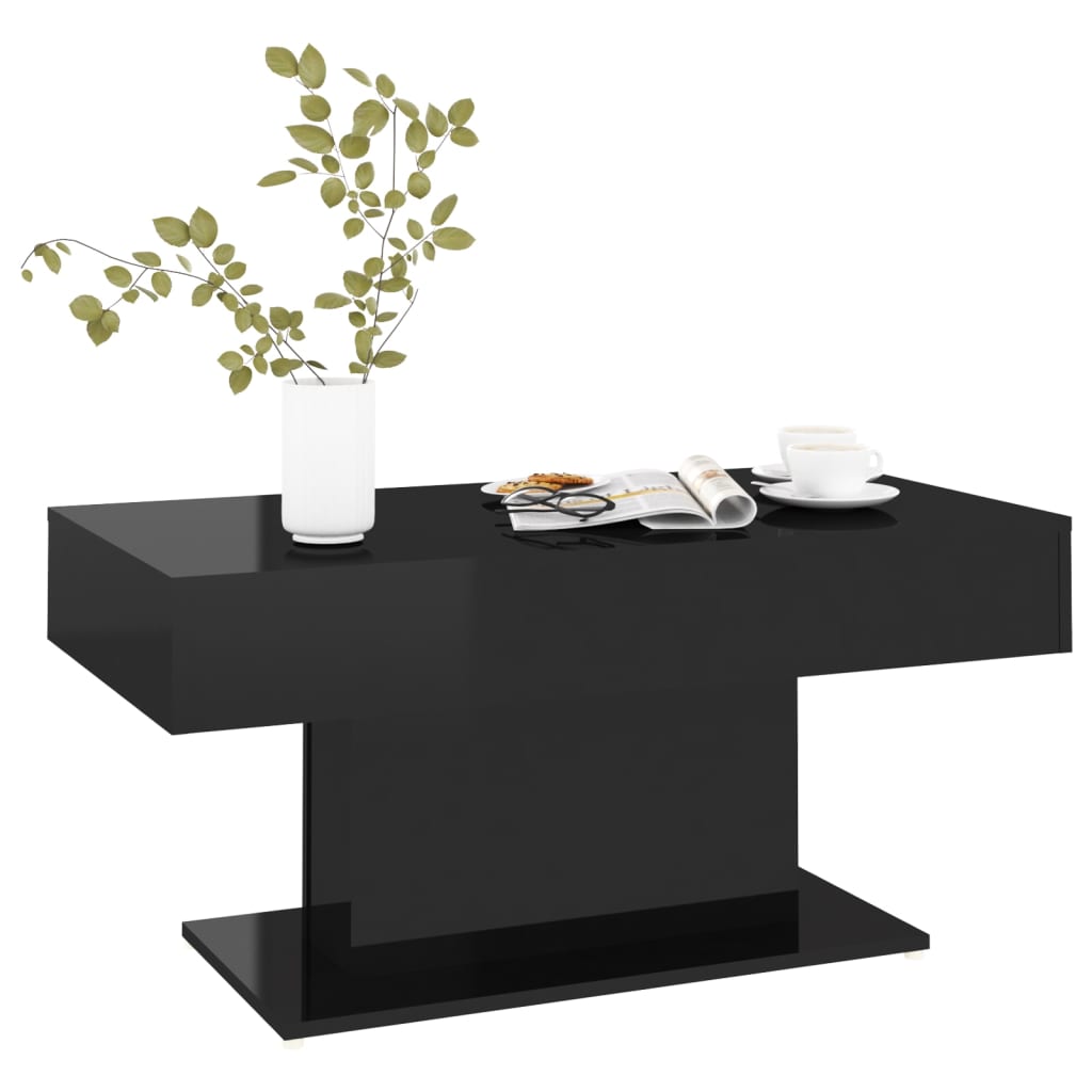 Coffee Table High Gloss Black 96x50x45 cm Engineered Wood