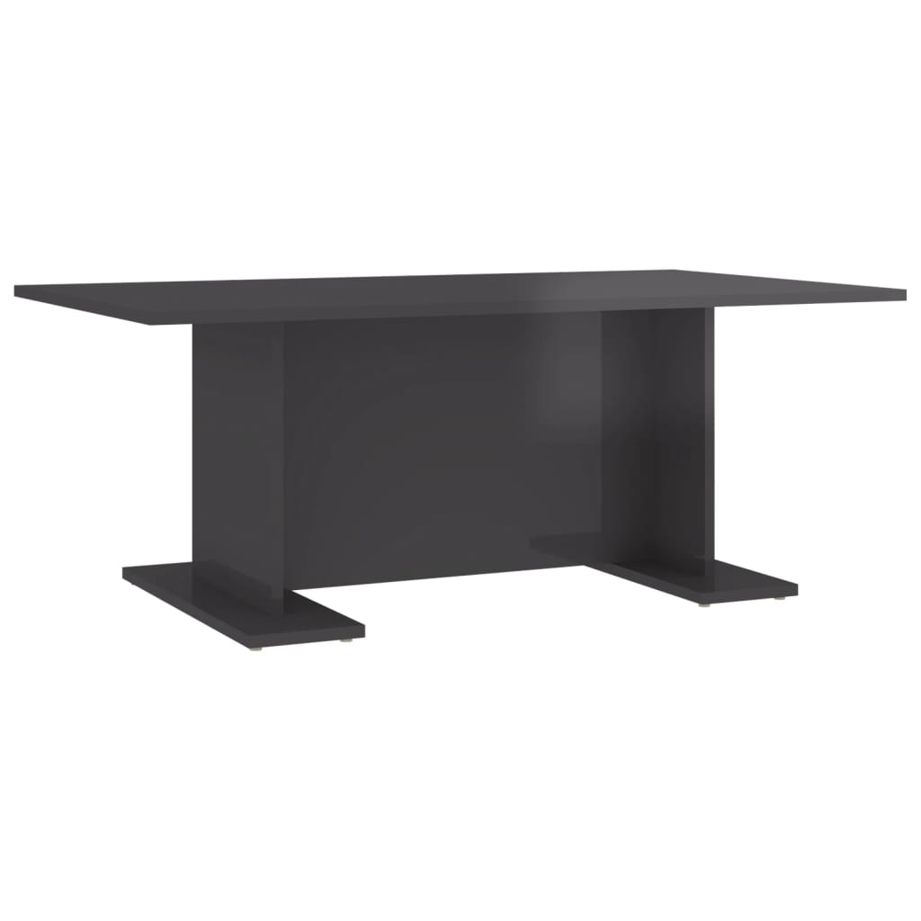 Coffee Table High Gloss Grey 103.5x60x40 cm Engineered Wood