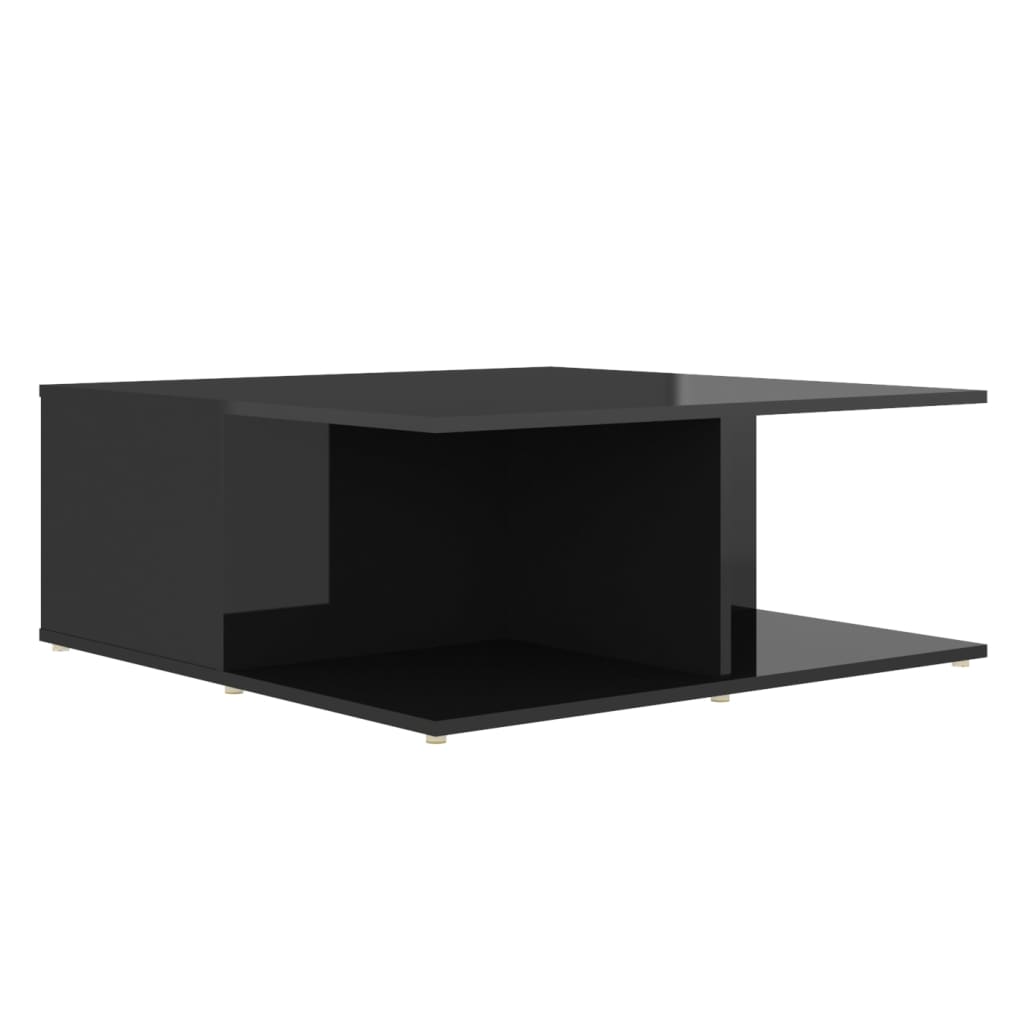 Coffee Table High Gloss Black 80x80x31 cm Engineered Wood