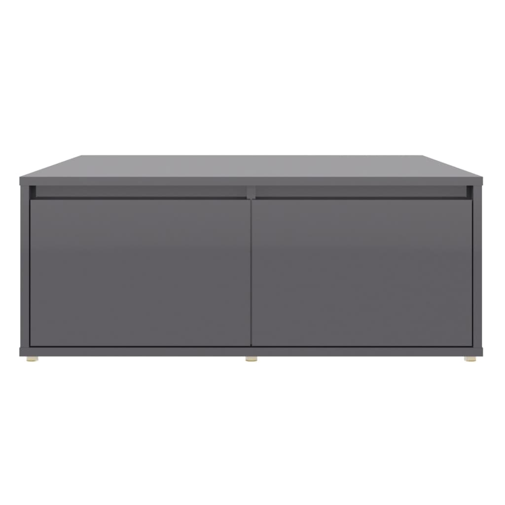 Coffee Table High Gloss Grey 80x80x31 cm Engineered Wood